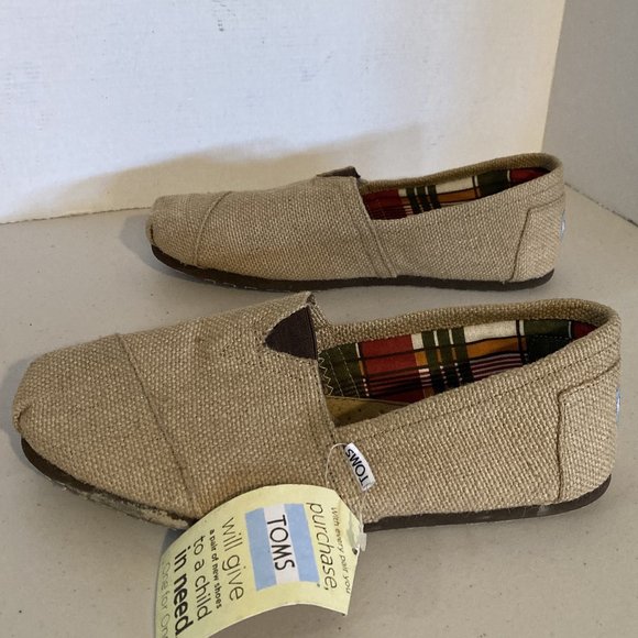 SOLD Toms Beige Natural ECO Un-dyed Jute Fabric Slip On Comfort Shoes Size M10.5 - Picture 5 of 11